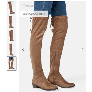 JustFab stretch knee high boots